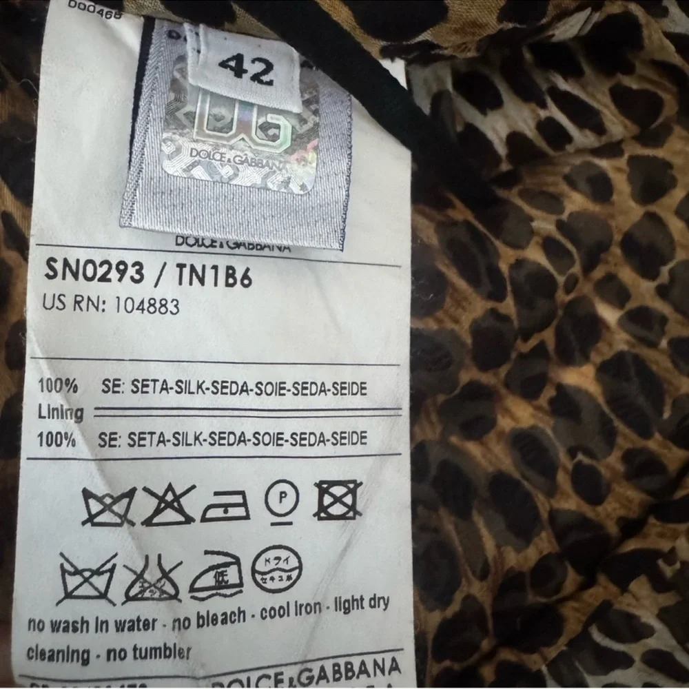 Dolce & Gabbana Silk Animal Print Top - Picture 9 of 12